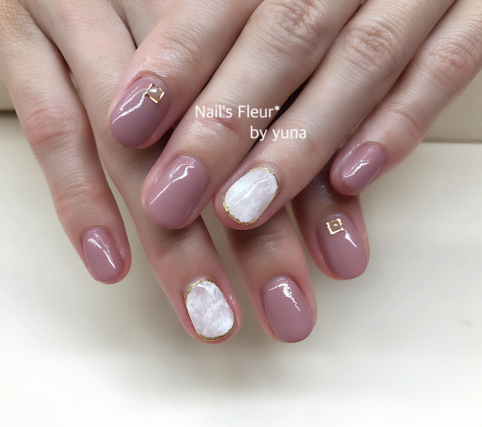 ホワイトマーブルネイル Nail S Fleur