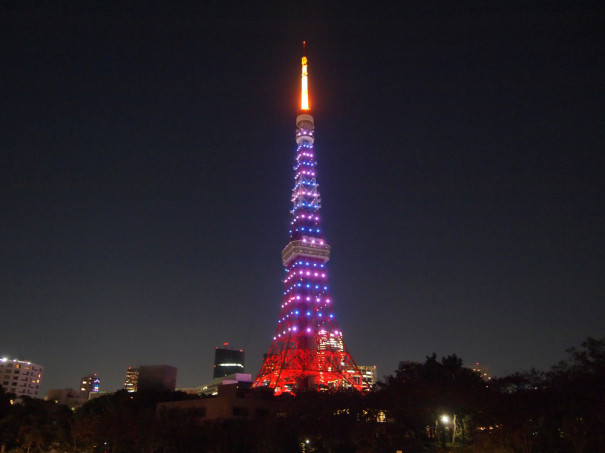 16年11月12日 東京タワー 女性に対する暴力をなくす運動 パープルライトアップ Towerup
