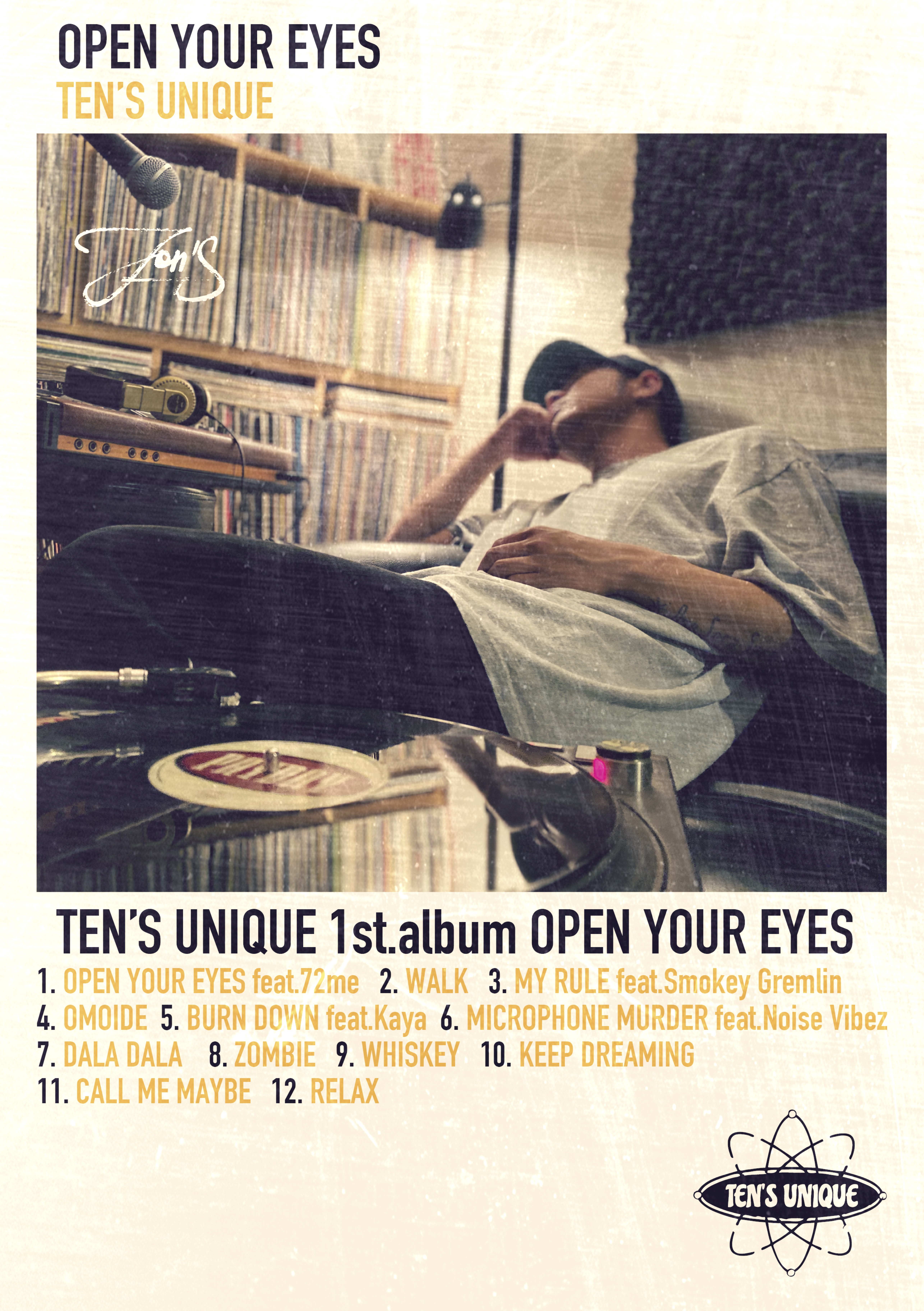 TEN'S UNIQUE 1st album『OPEN YOUR EYES』リリース 