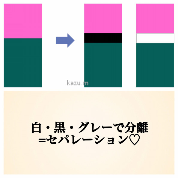 ファッション カラーコーディネート手法 セパレーション 胴長がバレない 試行錯誤でみつけたスタイル ママノココロ美 心 技 体 多角的に癒す