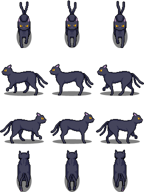 モンスター 歩行グラ キャラチップ ケットシー 猫又 白黒洋菓子店