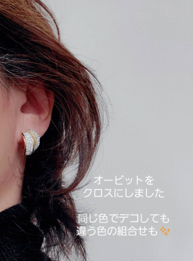 クロスオービット イヤリング＆ピアス 【グルーデコ土台】 | LOVEKIP