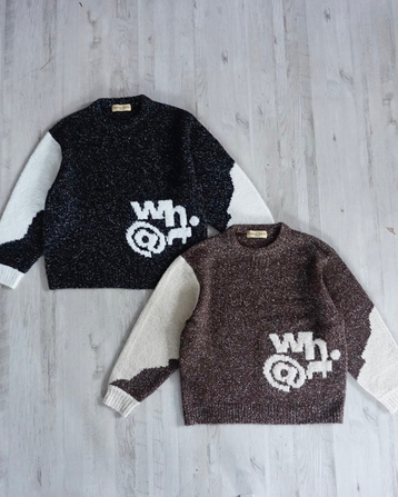 THOMAS MAGPIE トーマスマグパイ ニット 2024AW 2024AW《 THOMAS MAGPIE 》“ what ”ニット「ブラック」 | select
