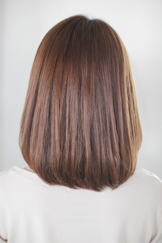 縮毛矯正によるミディアムヘアスタイル Theater 表参道 Abe Nobuhiro