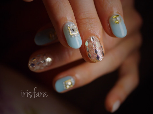 春の水色 Nail Salon Iris Fara ネイルサロンイリスファーラ 国立市 心を満たすネイルを指先に