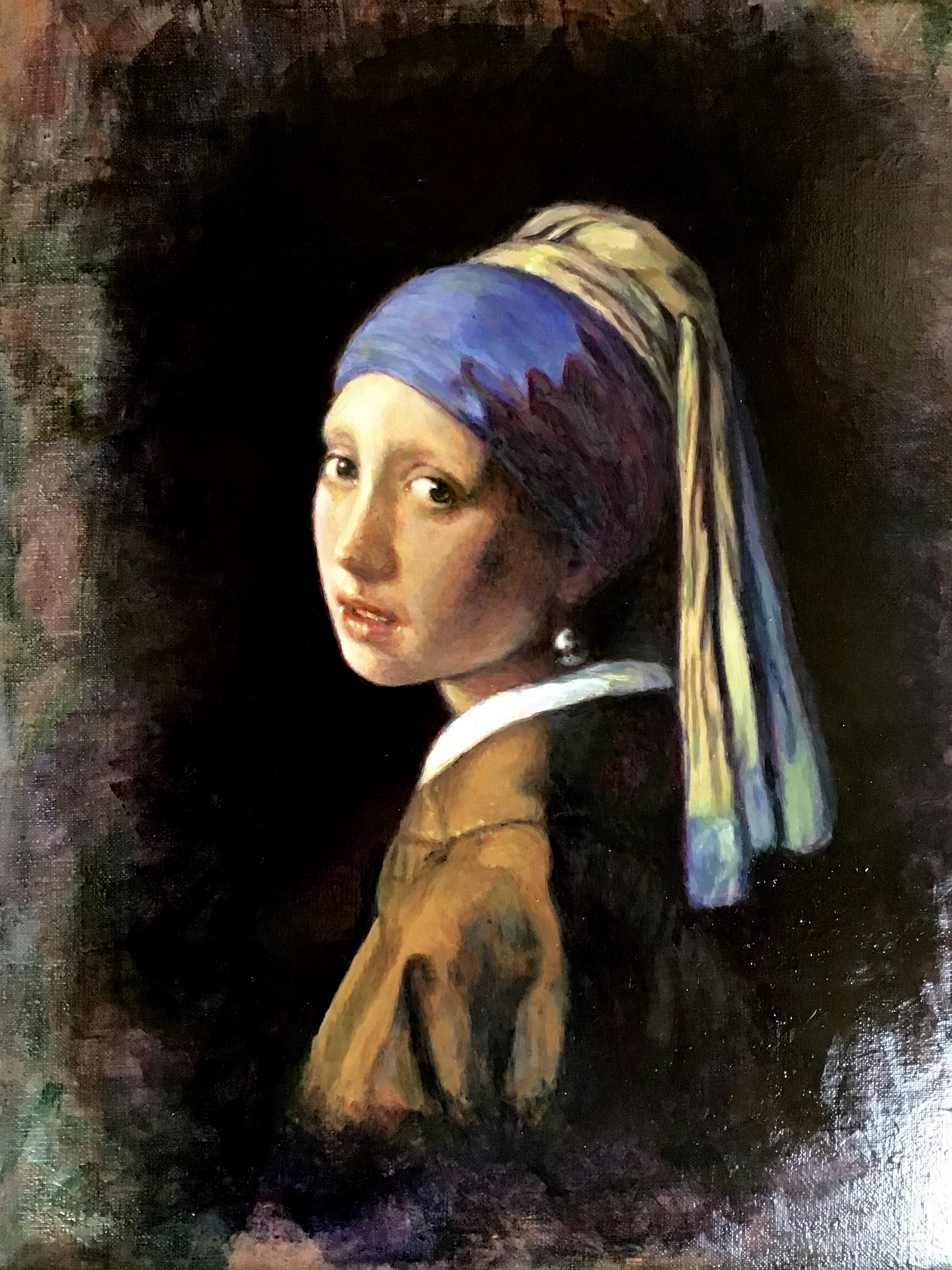 真珠の耳飾りの少女 フェルメール Johannes Vermeer 手描き油絵複製画 