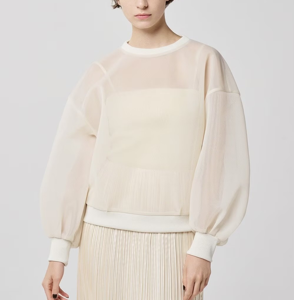 【新品】uncrave シアーラッセルトップス セール】シアー ラッセル トップス（uncrave WHITE）（シャツ