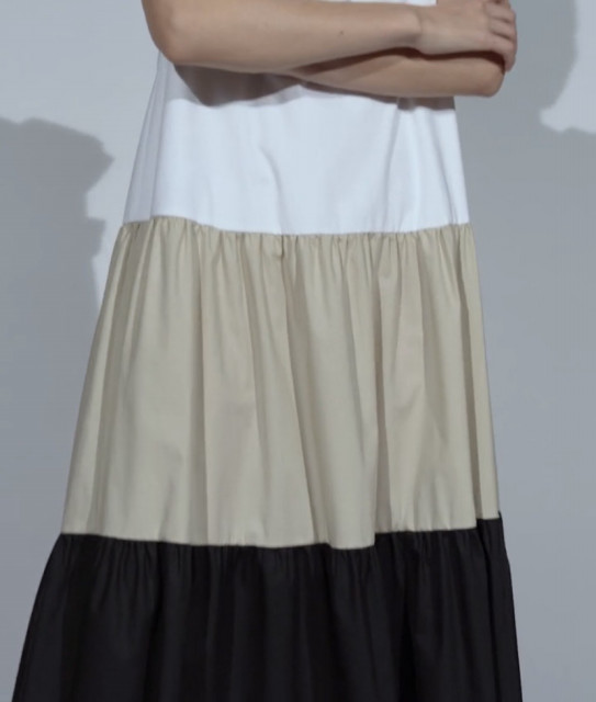 配色ティアードマキシワンピース | Co * BLOG