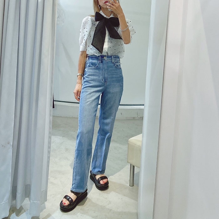 Sov. / パールシアーボウタイブラウス TOPS Night STORE