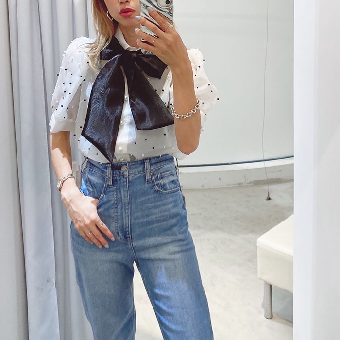 ダブスタ パールシアーボウタイブラウス | Co * BLOG