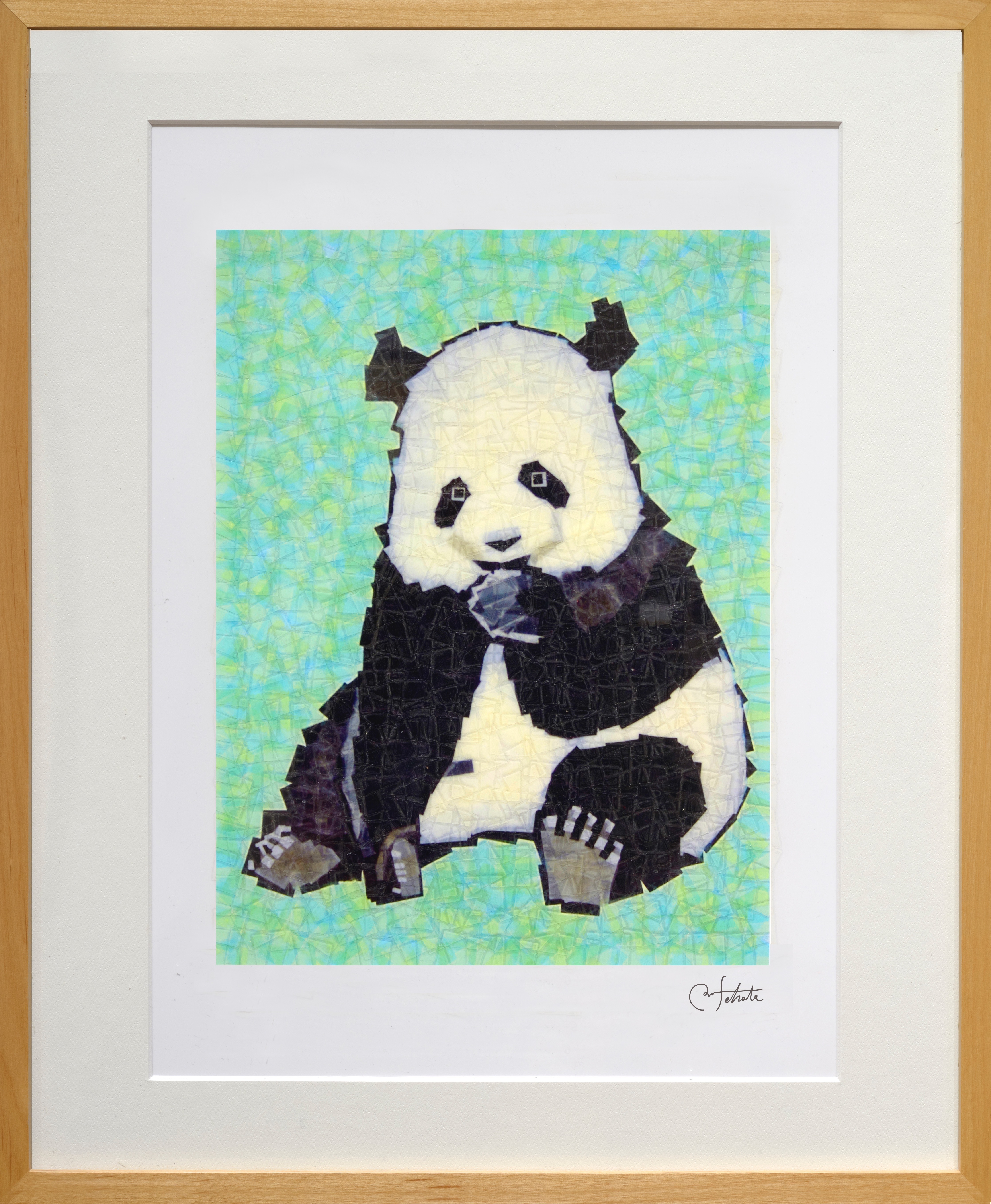 作品紹介.116：セロ版画™「パンダ」 | セロテープアート®作家 瀬畑 亮