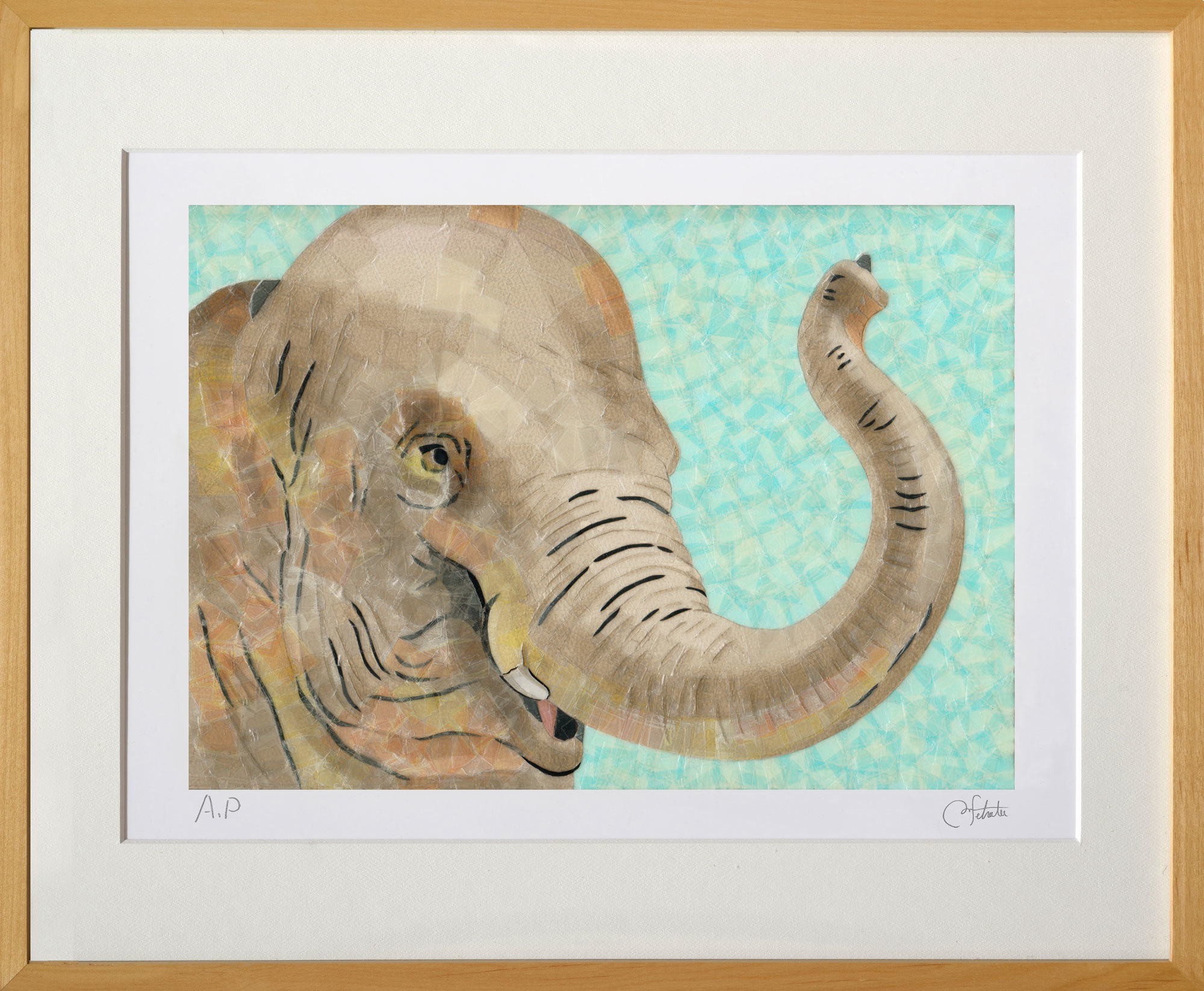 作品紹介.202：セロ版画™「ゾウ」 | セロテープアート®作家 瀬畑 亮's Ownd