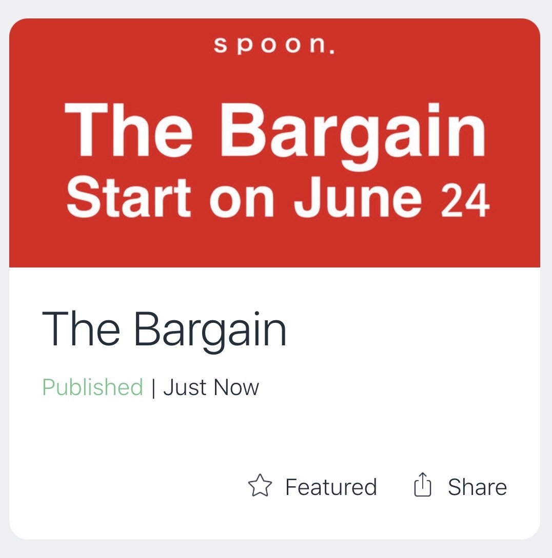 The Bargain s p o o n.