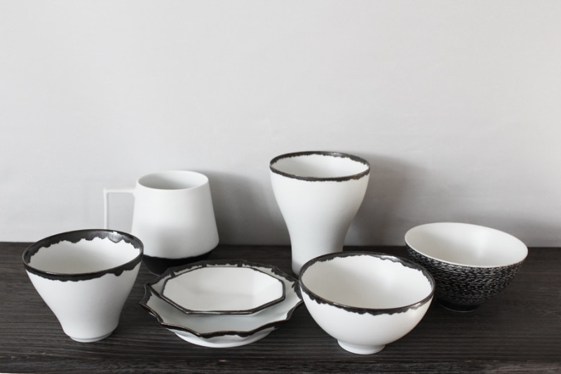白と黒のメリハリある美しい器　陶芸作家【器とデザイン 宮崎雄太】 入荷です