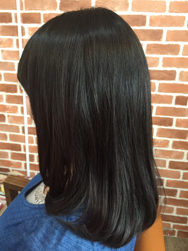 黒髪ロングからばっさりロブ 毛先ワンカール Sugar B 新宿プライベートサロン 美容室
