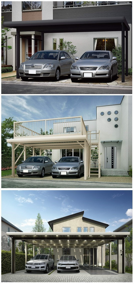 スチール折板屋根ふき材カーポート 富山県高岡市 カーポート修理 カーポート設置 アルミ建材和田