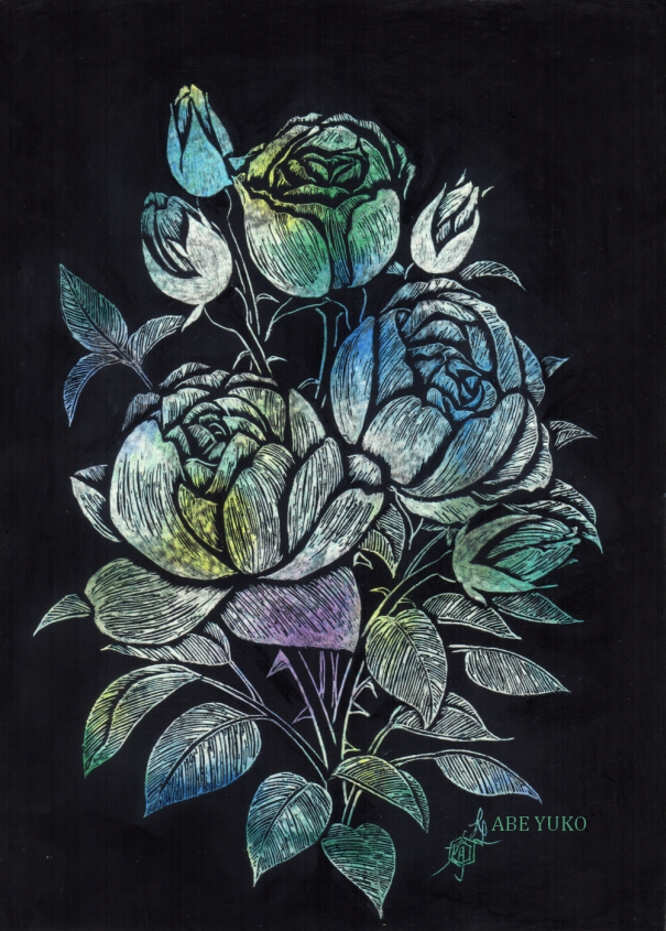 癒しの絵画 花の中のマリア オリジナルアート カラーセラピー アクリル-