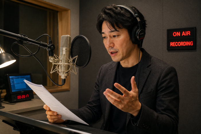 スタジオでの音声制作