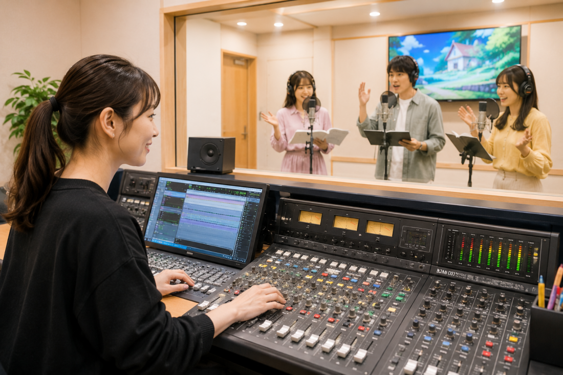 スタジオでの音声制作