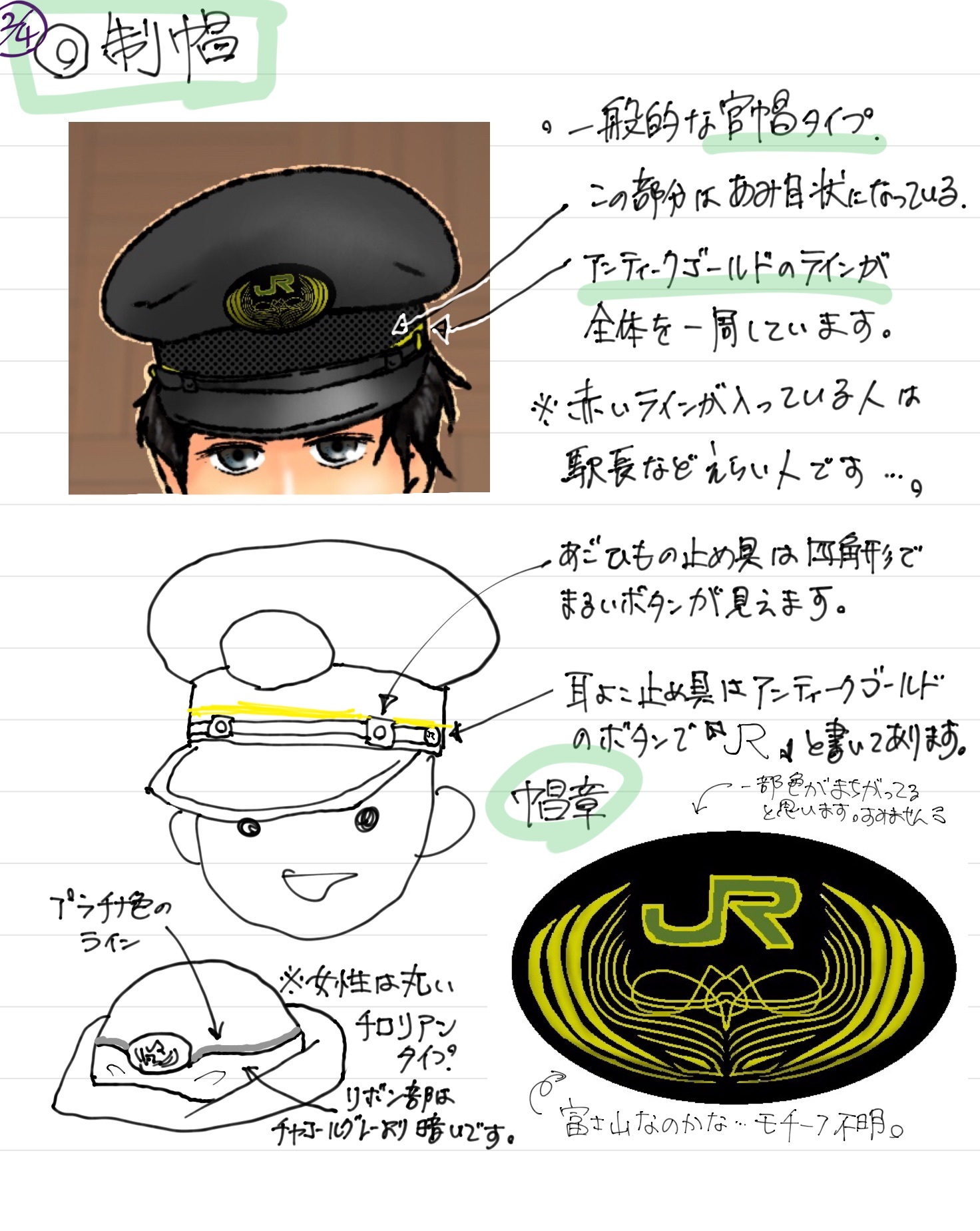 JR東日本の制服の描き方 | 鉄道員に願いを