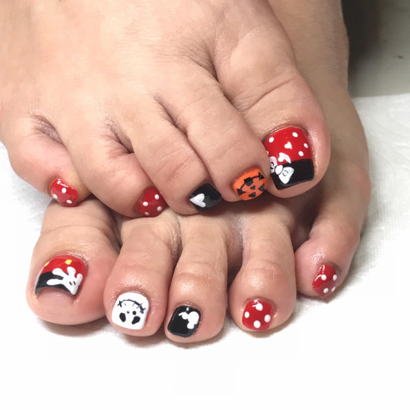 秋でもフットネイル ハロウィンフット Momona Nail