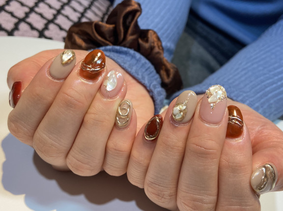 ボルドーネイル 京橋美容室 ネイルサロン Stella Nail ネイリスト宮田
