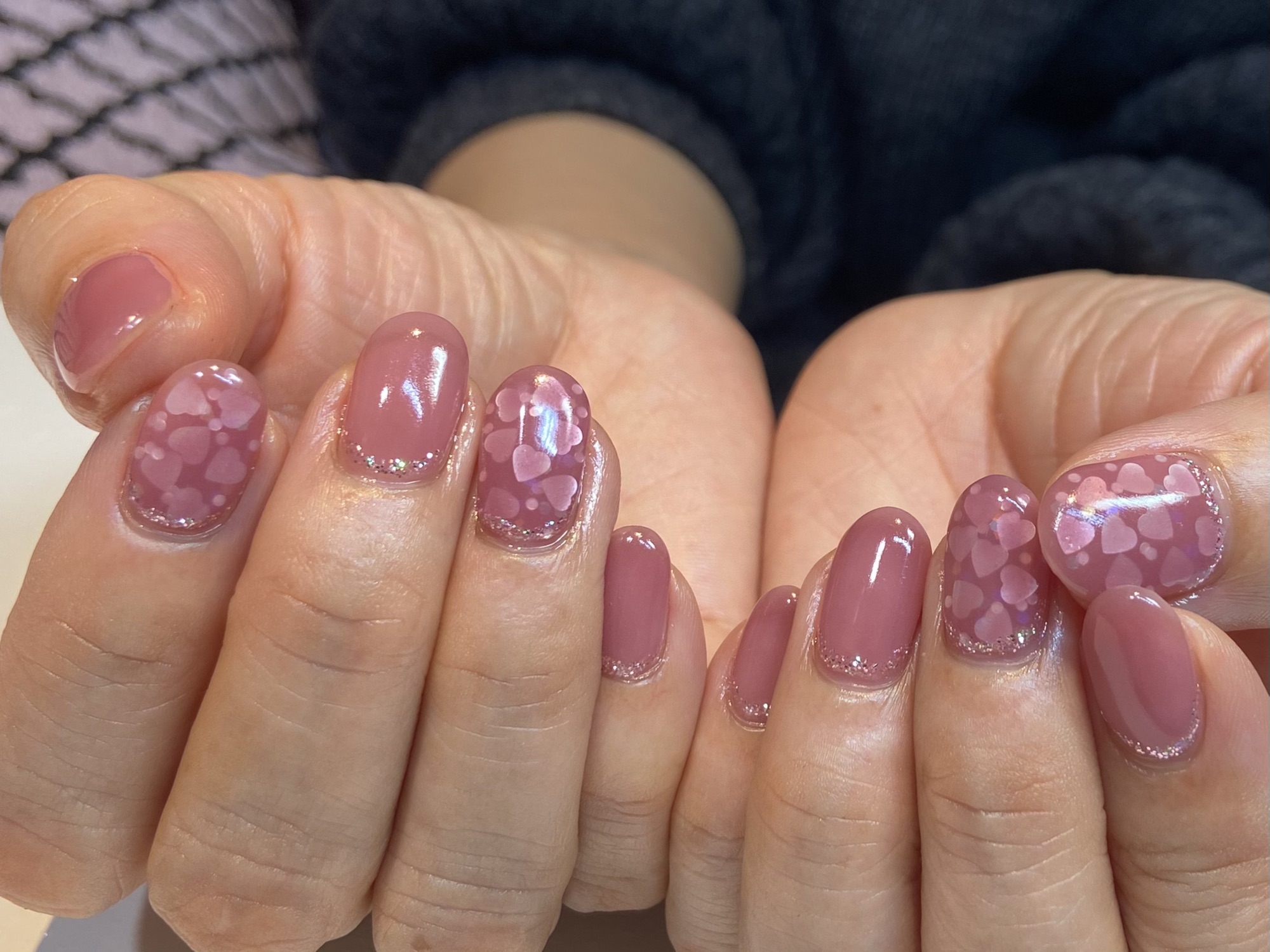 パラジェルで大人可愛いハートネイル 京橋美容室 ネイルサロン Stella Nail ネイリスト宮田