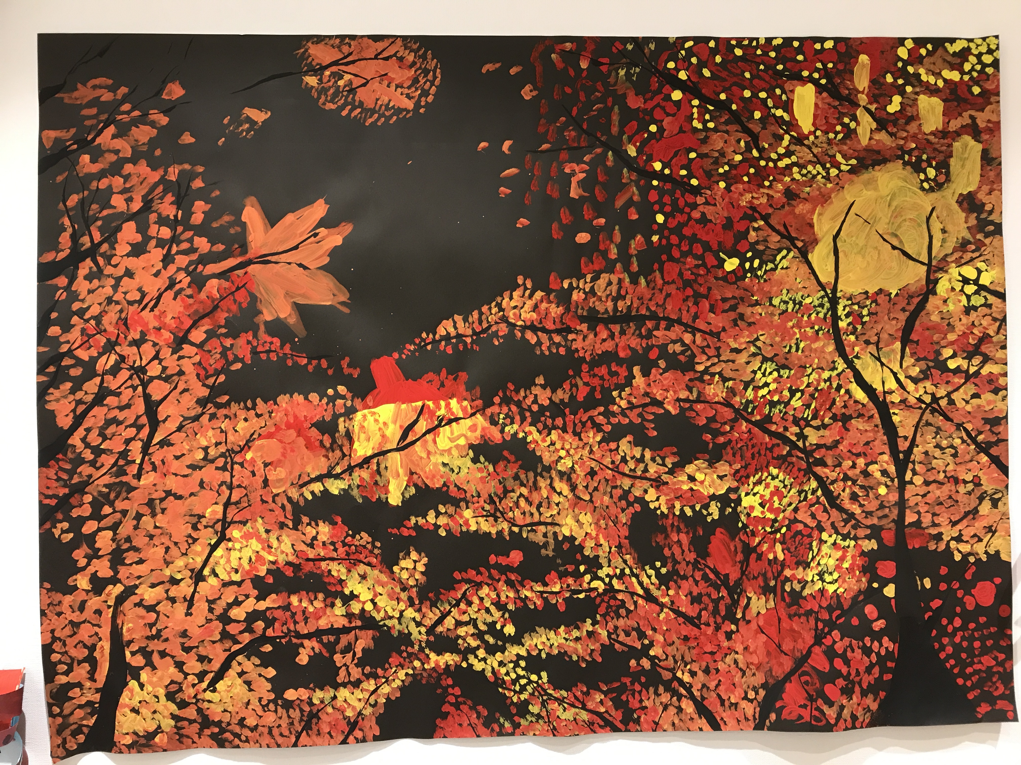 もみじ」｜絵画 原画 抽象画 植物画 イラスト ドローイング 秋 紅葉