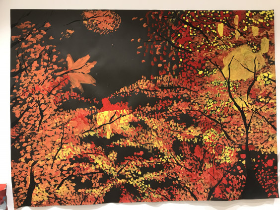 みんなで描いた絵(秋の紅葉:) ) | Yuno art-therapy-class