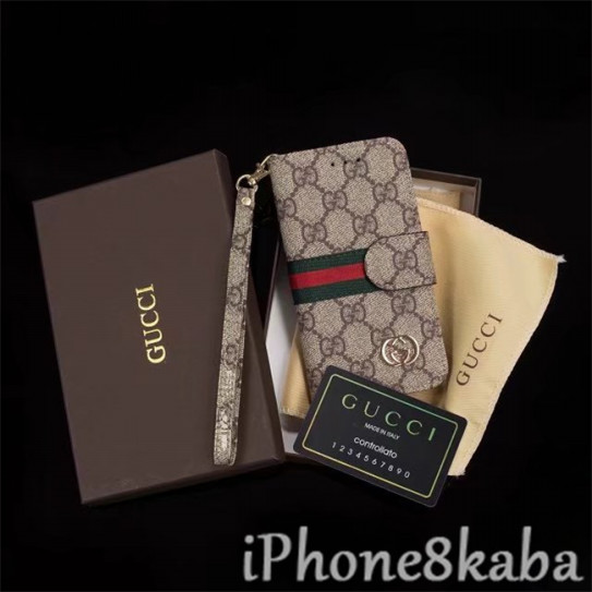 ギャラクシーノート8 カバー グッチ Gucci 手帳系カバー 高質 男女兼用 Iphone8kaba