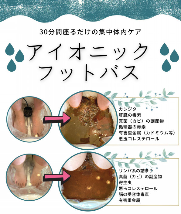 アイオニックフットバスのご案内 蓄積した毒素 老廃物のデトックスを促す 府中ワルツ 東京 府中市 シータヒーリング スクール サロン