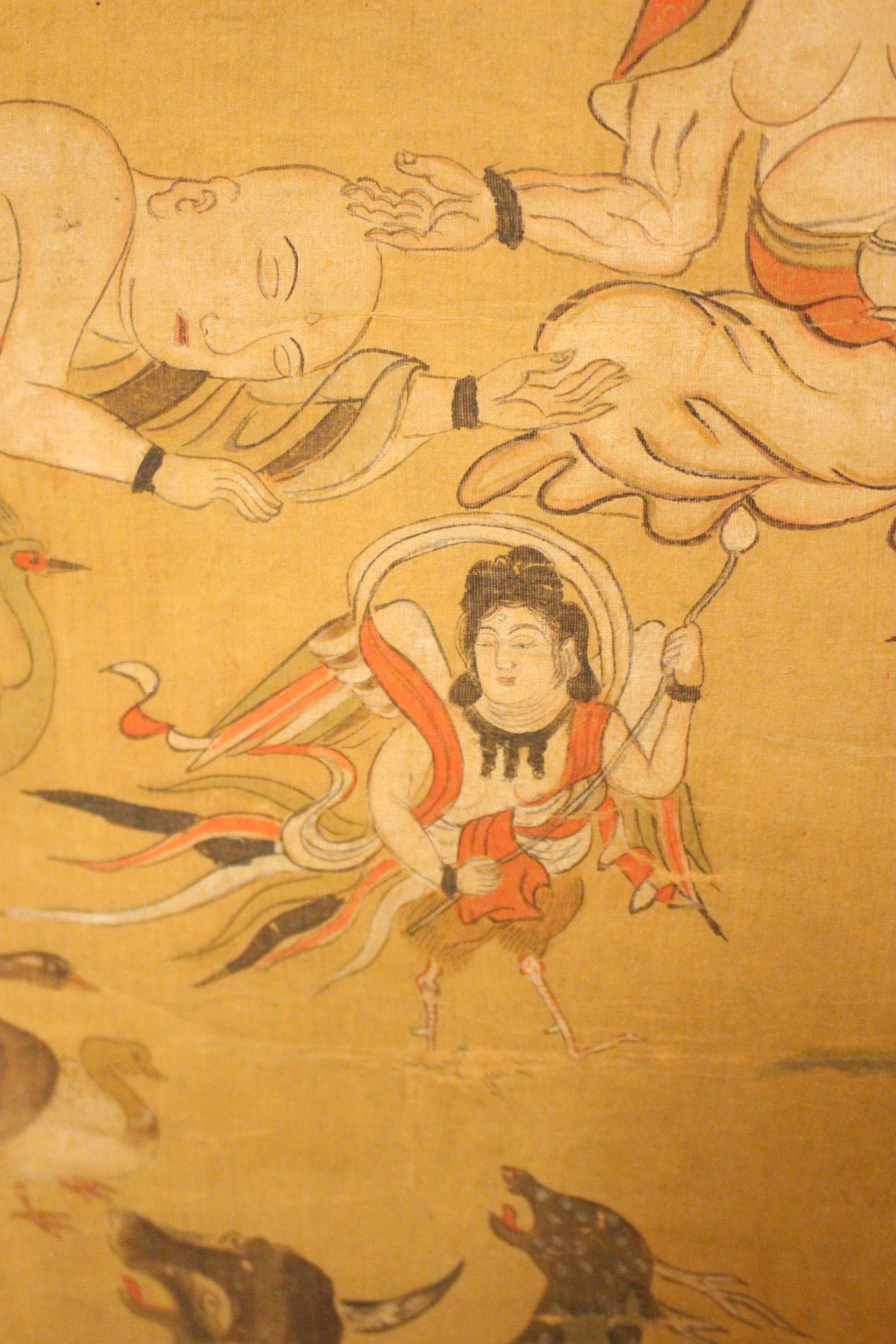 「釈迦涅槃図 日近山日遍花押」明和七年 木版刷り 1枚|仏教美術 仏像 和本 仏画色紙 釈迦如来 - 香老舗 高野山大師堂
