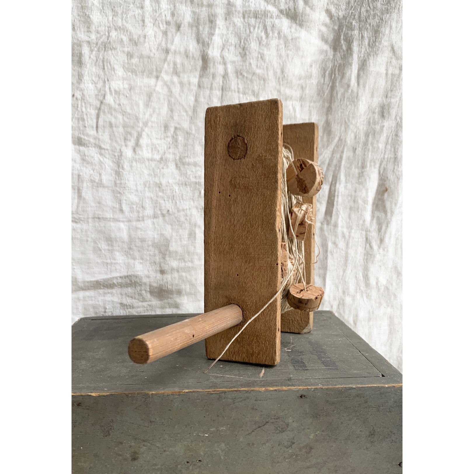 フランス 1900-20s 手釣り用 に手作りされた木製リール | gsrrb930