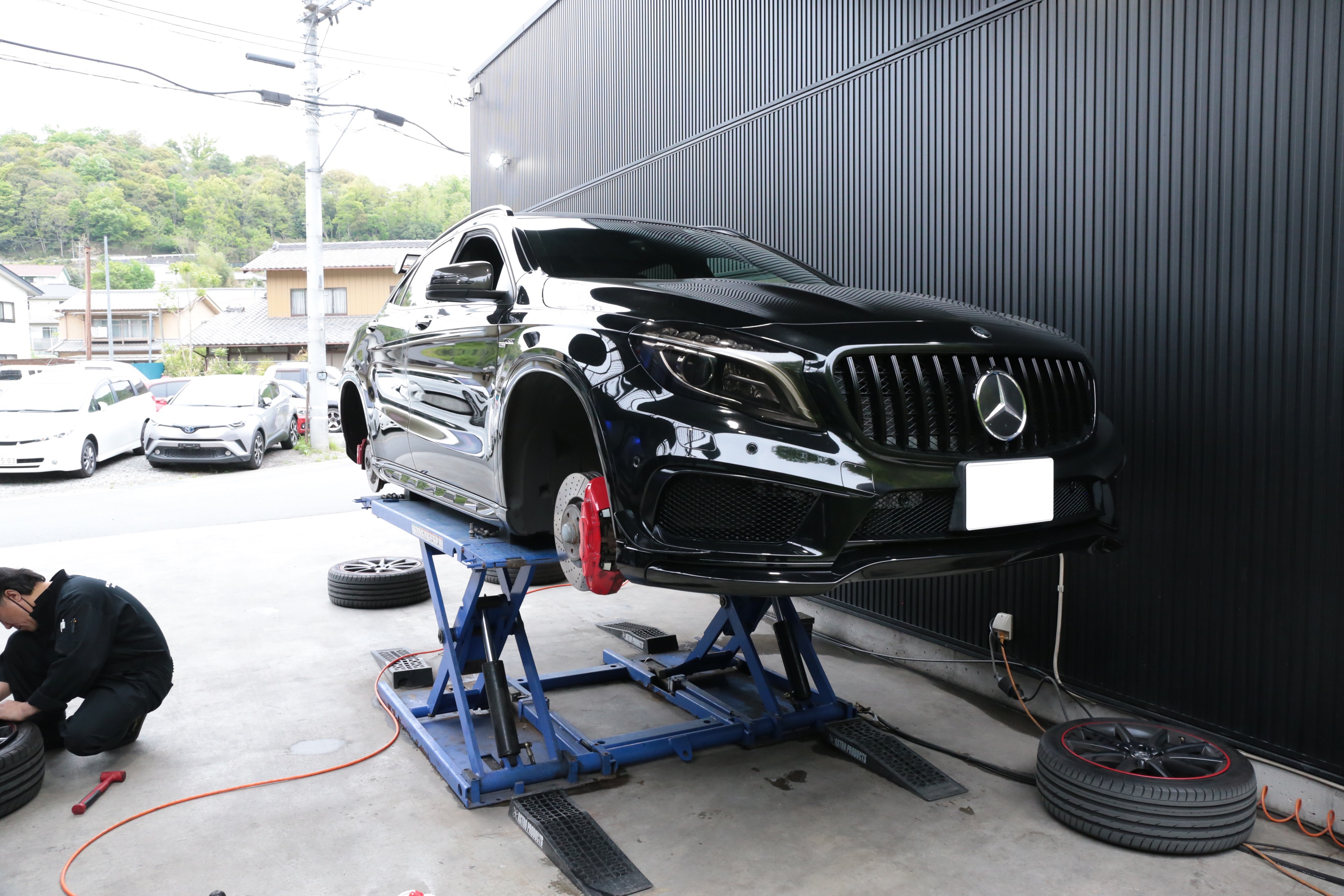 メルセデス AMG GLA45 ４MATIC X156 リムガード取り付け 群馬県 高崎市