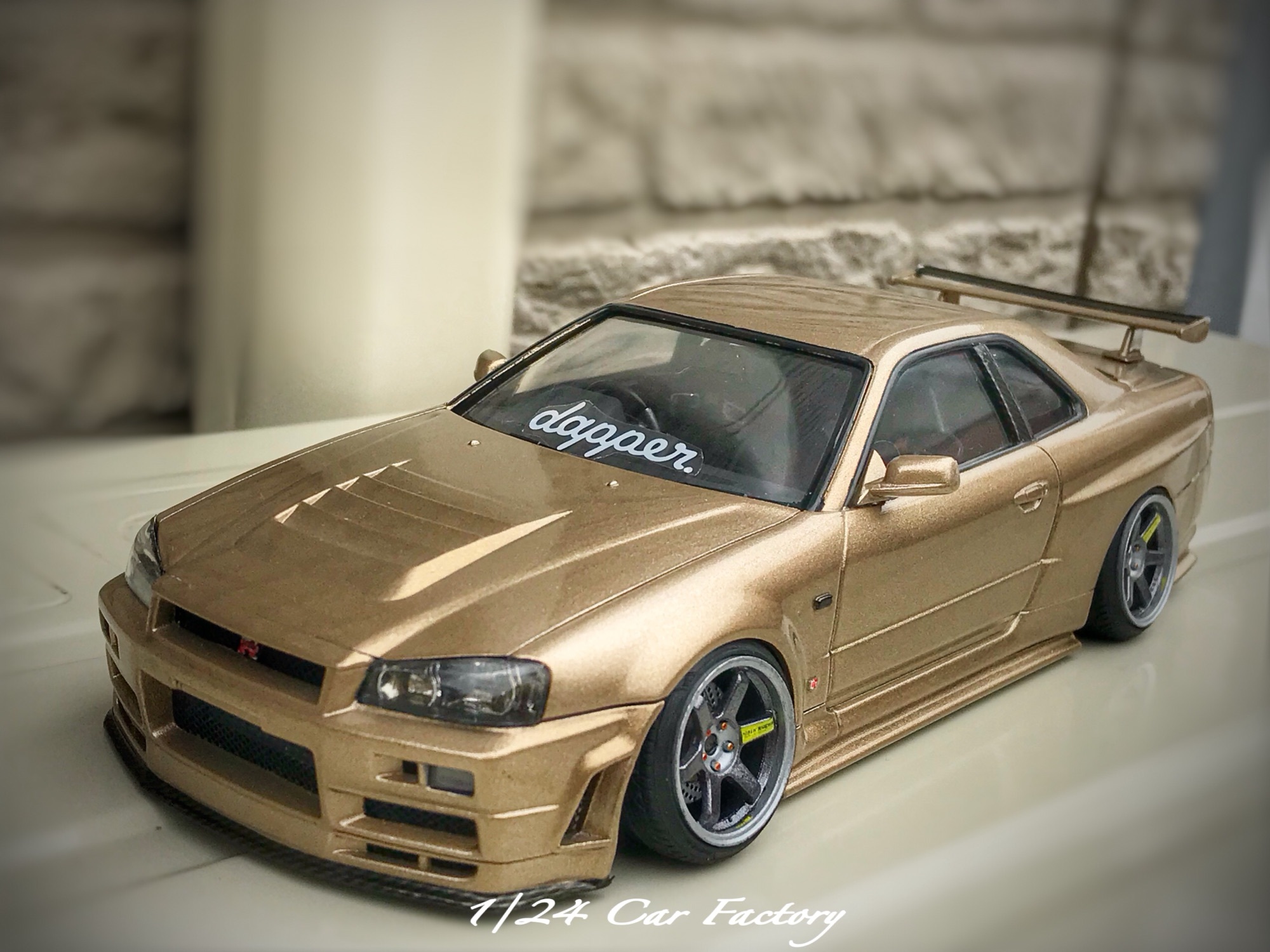 1/24 アオシマ スカイライン R34 GT-R 完成品 stancenation-