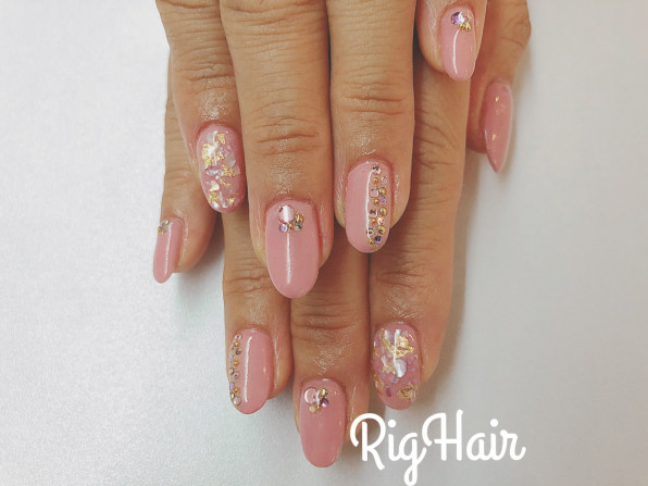 オフィスにぴったり ピンクネイル Rig Hair オフィスにぴったり ピンクネイル Rig Hair