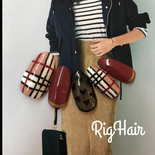 バーバリーチェックネイル Rig Hair