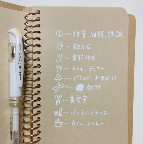 マンスリー手帳がわかりやすくなるイラスト Stationery S Notebook