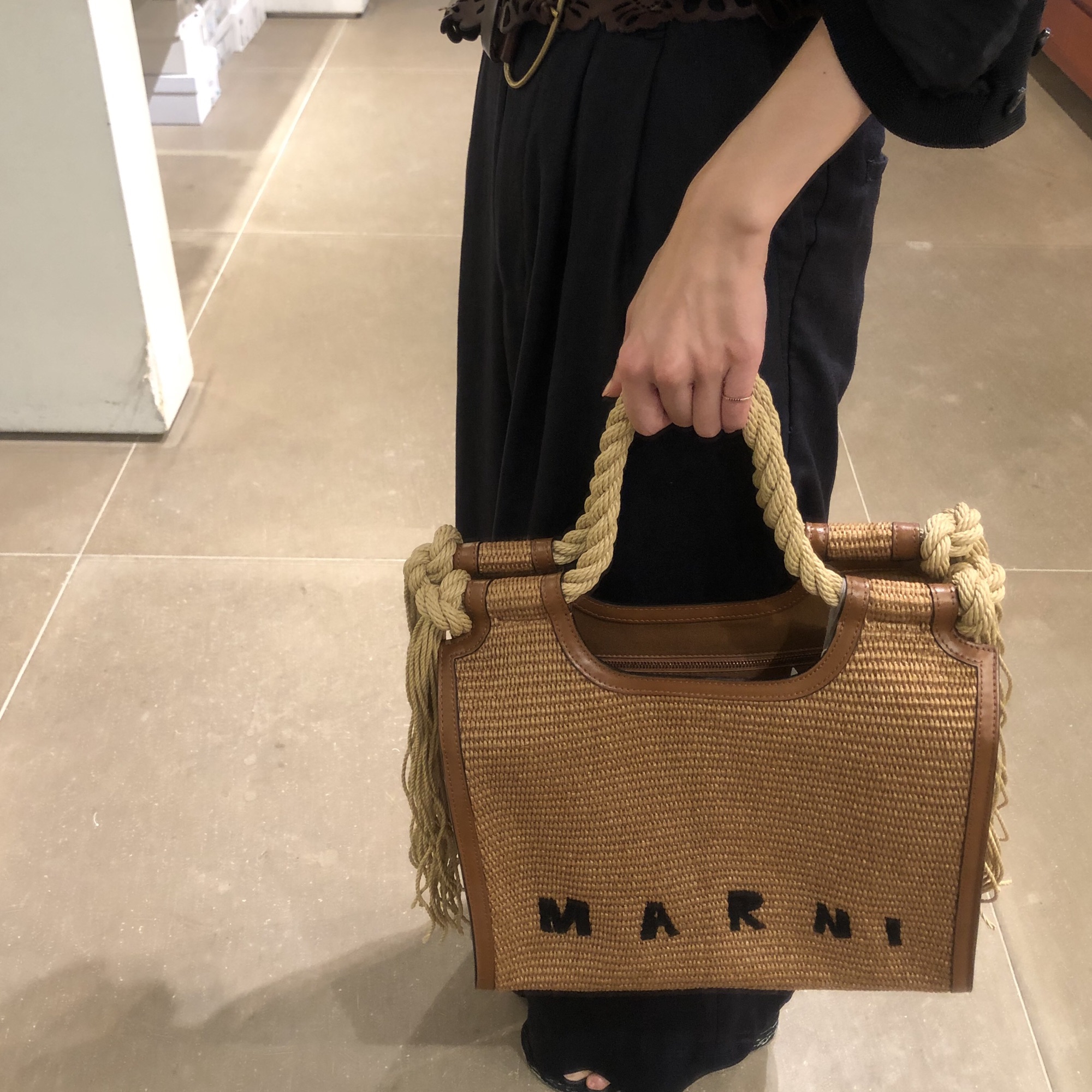 MARNI マルニ ロープハンドル バーラップ かごバッグ バッグ | www