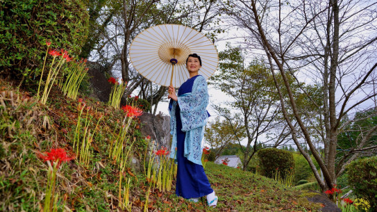 彼岸花 着物 ポートレート撮影会 うらら着物部