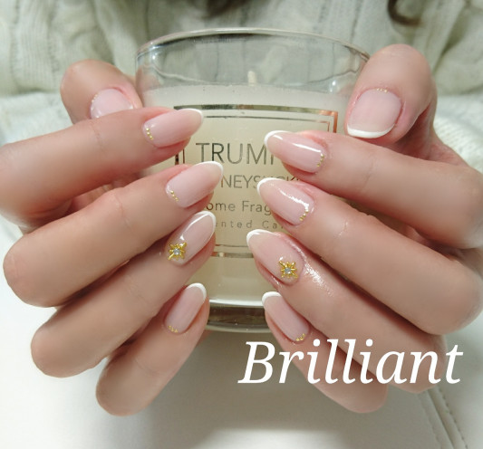 スキニーフレンチ 冬ネイル Brilliant Nail Salon