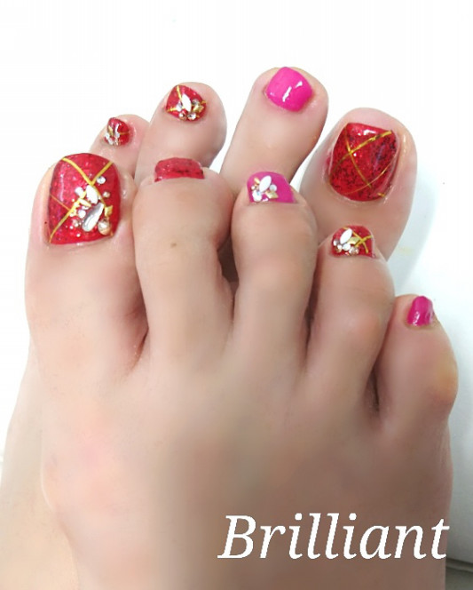 クリスマス フットネイル Brilliant Nail Salon