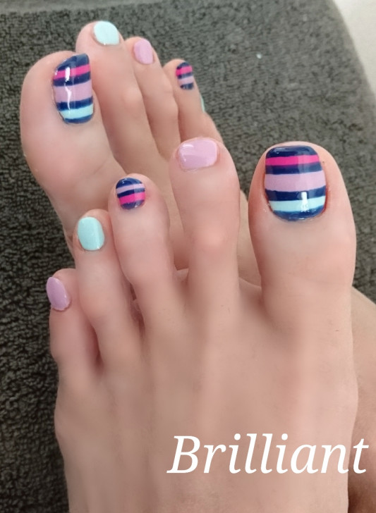 ピーチゴールドラメグラデ フットネイル Brilliant Nail Salon