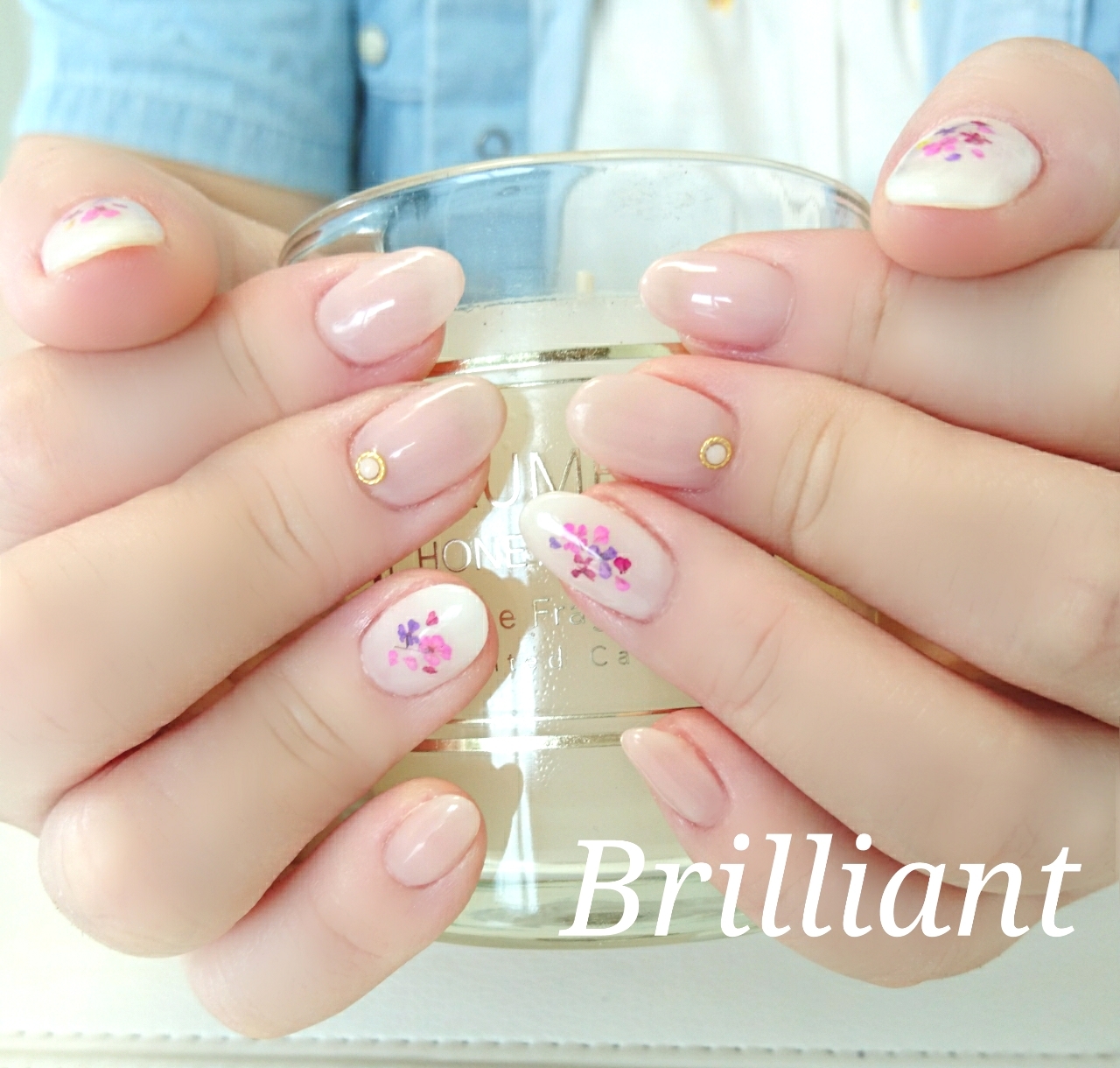 ちょっぴり秋ネイル 押し花ネイル Brilliant Nail Salon