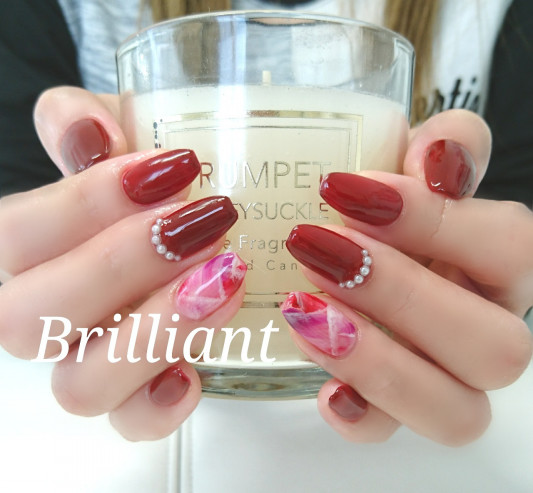 秋ネイル ボルドー 大人ネイル Brilliant Nail Salon