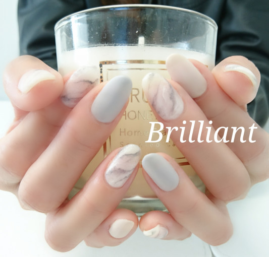 マット 大理石ネイル クール Brilliant Nail Salon