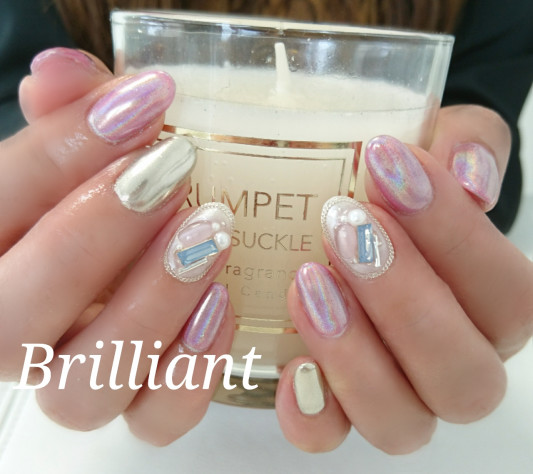 ユニコーンネイル ミラーネイル Brilliant Nail Salon