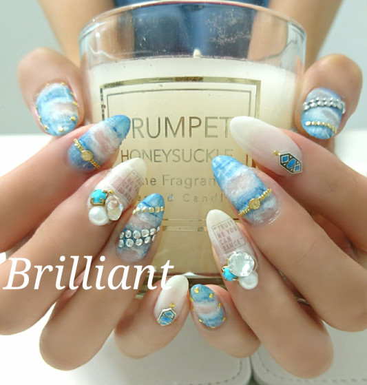 お洒落デニムネイル 夏ネイル Brilliant Nail Salon