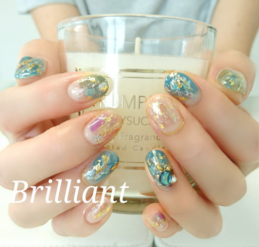 スモーキー秋 夏ネイル ハンド フット Brilliant Nail Salon