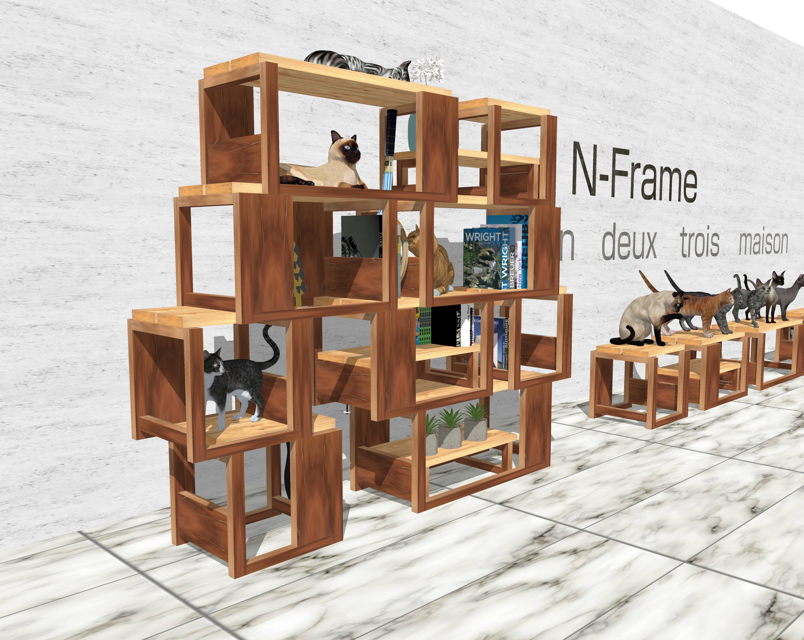 無造作に積み上げても」にゃんぐるジム新シリーズ登場！【N−Frame】 | kuromame works